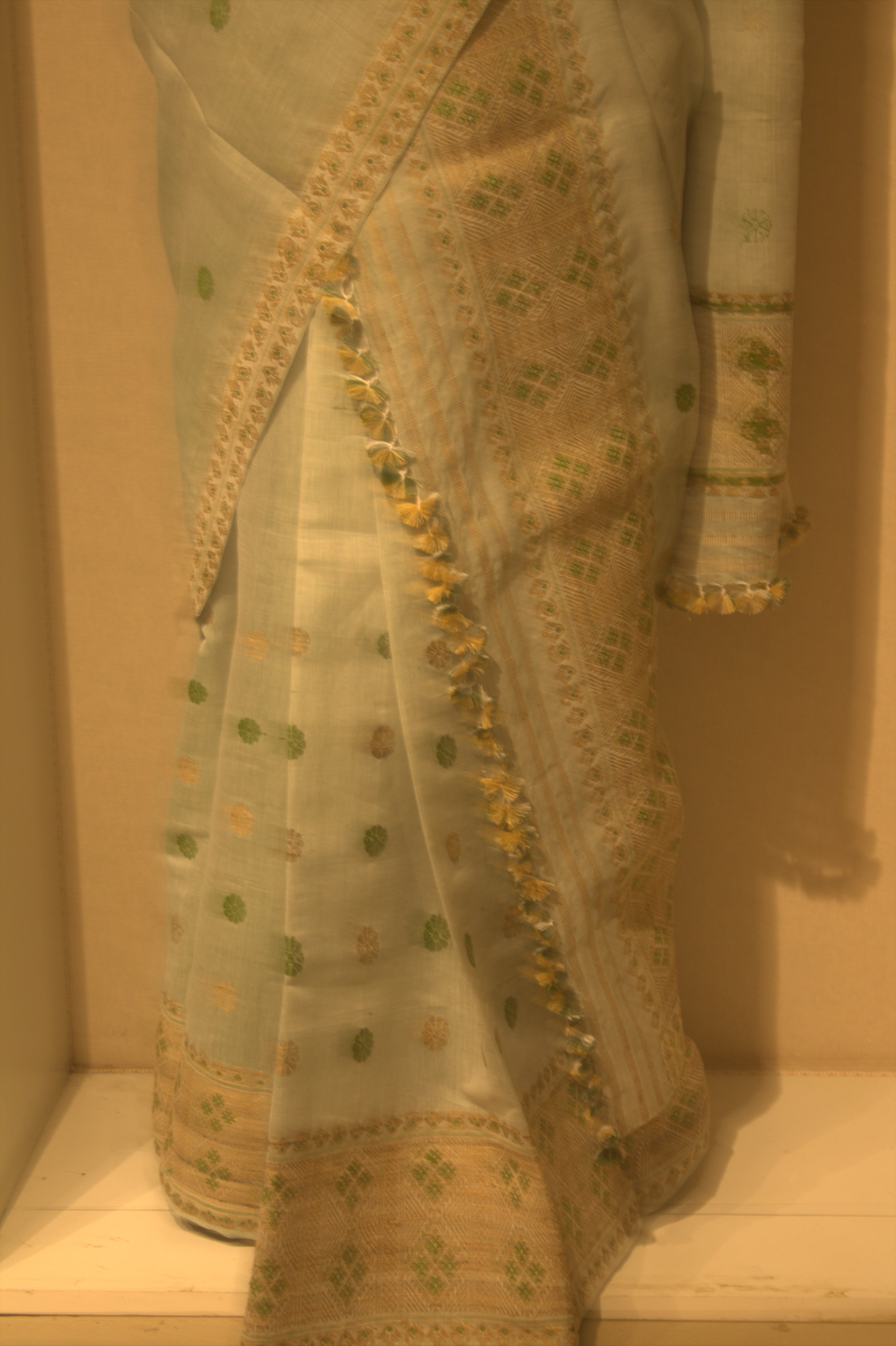 Sea green Chandra cotton silk mekhela sador