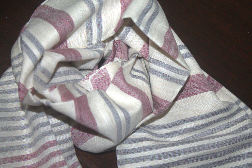 Ivory Eri stole with lac dyed eri