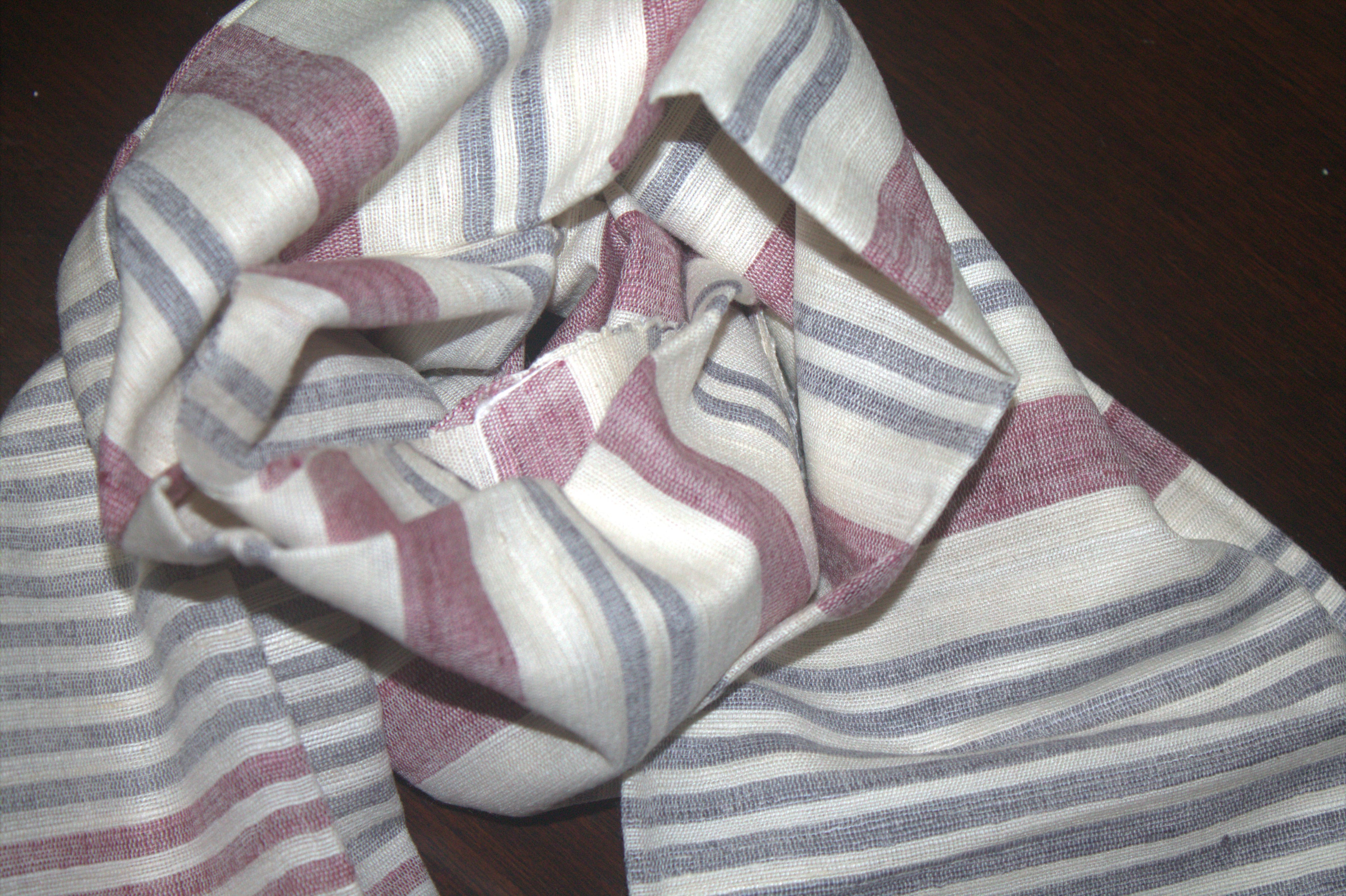 Ivory Eri stole with lac dyed eri