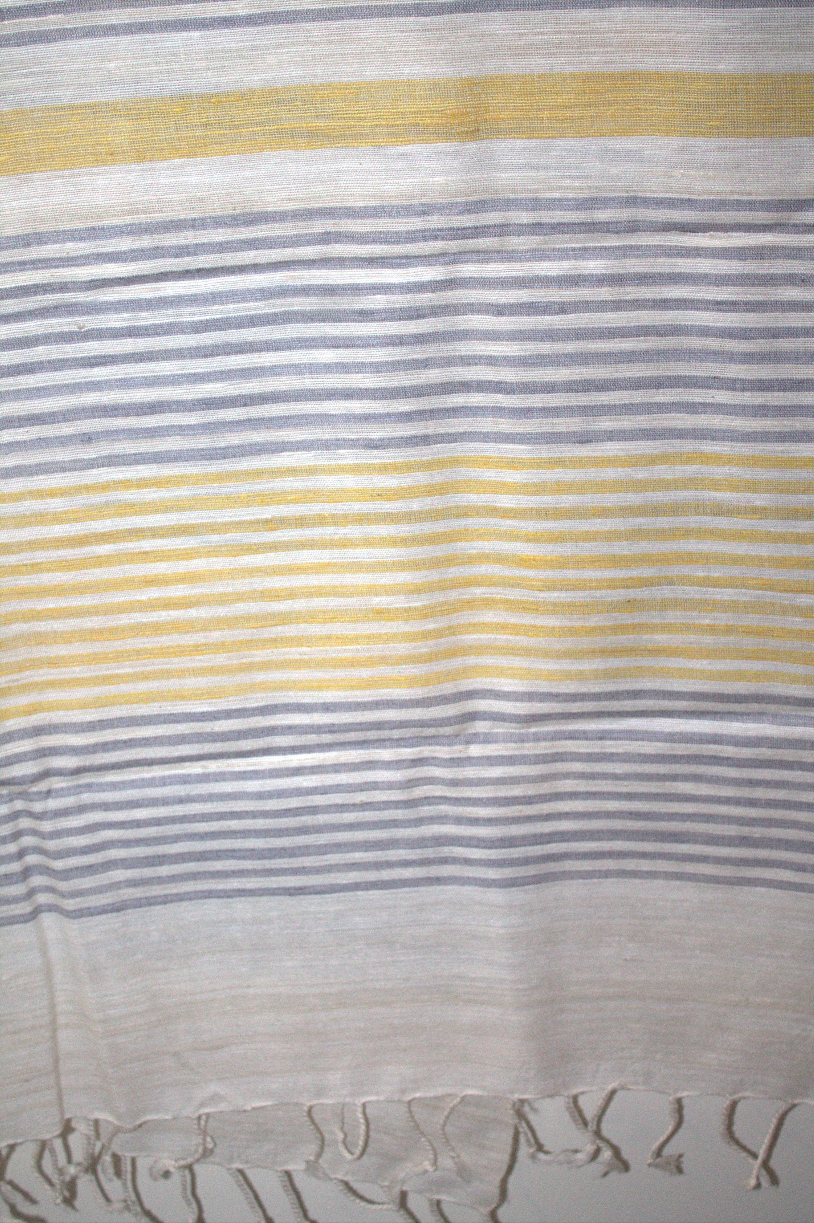 Ivory Eri stole with turmeric dyed eri