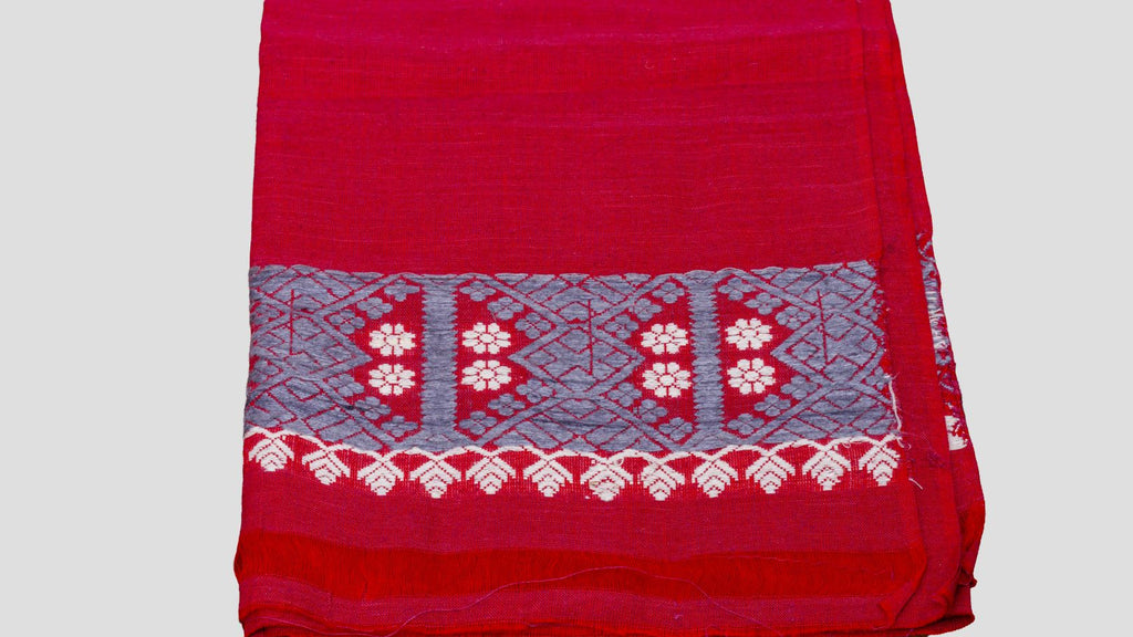 Ruby Eri silk by cotton mekhela sador
