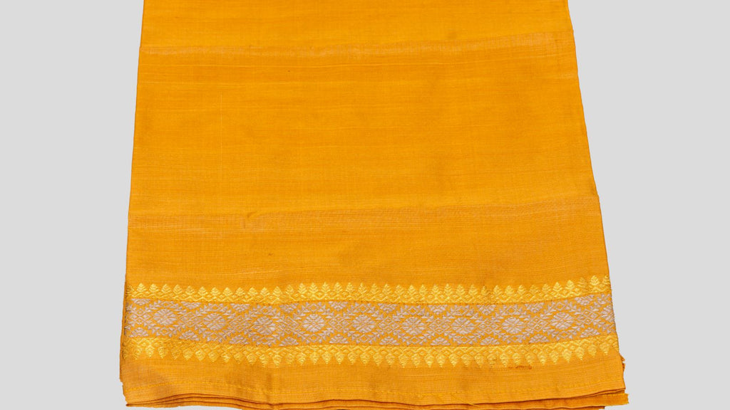 Naturally dyed Mulberry silk mekhela sador