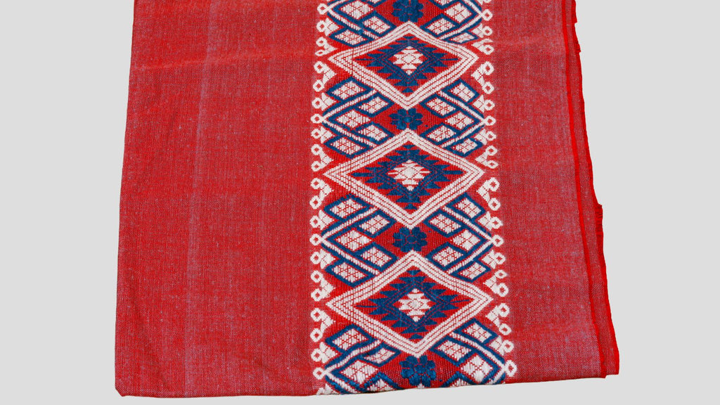 Plum eri silk by cotton mekhela sador