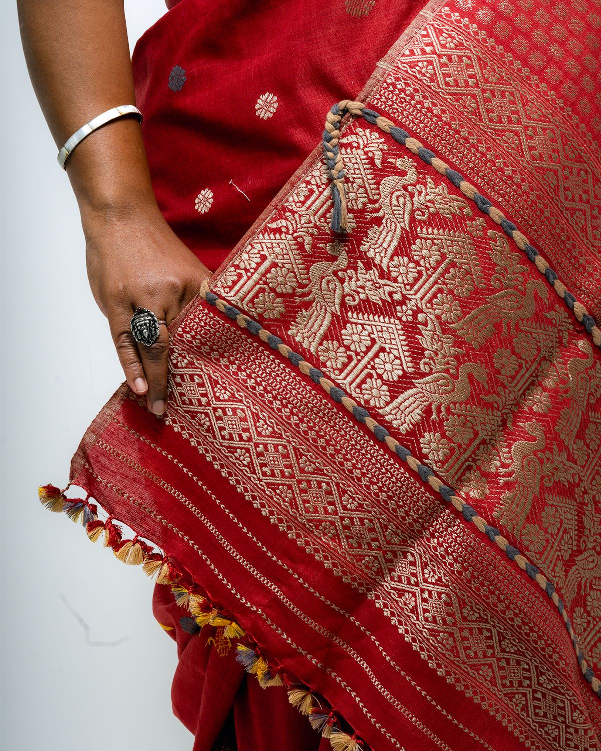 Crimson red Eri mekhela sador
