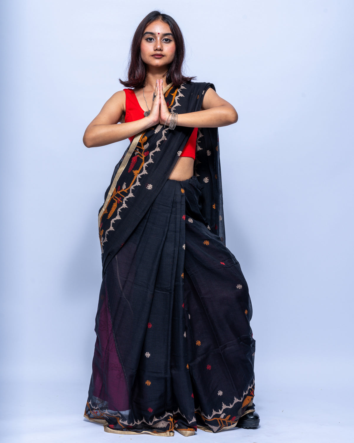 Black Jamdani saree