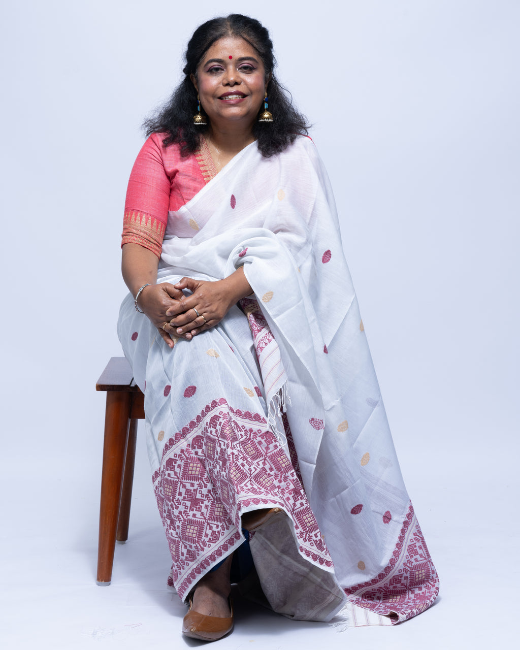 Ice blue mulberry silk cotton mekhela sador