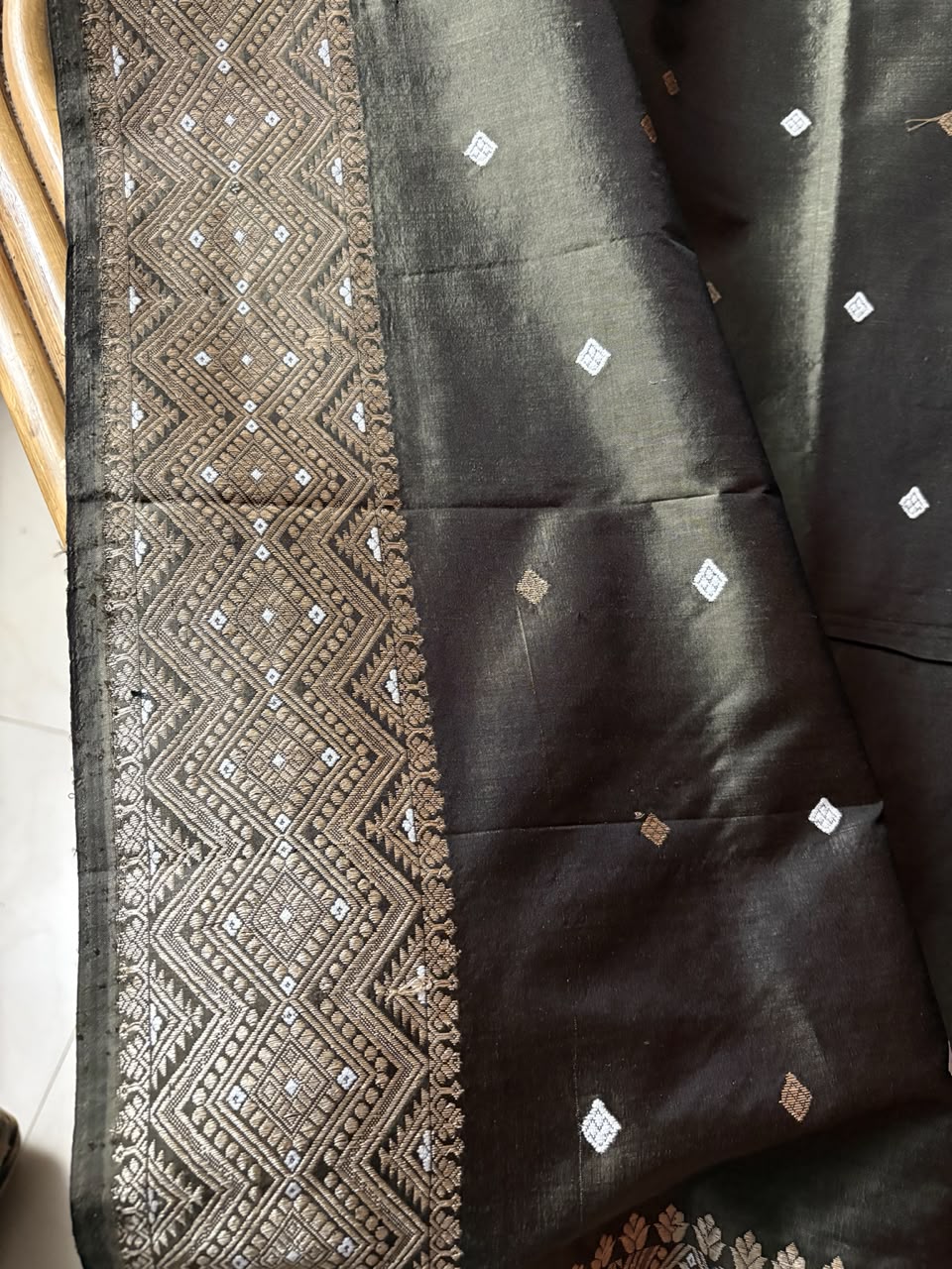 Forest green Mulberry saree