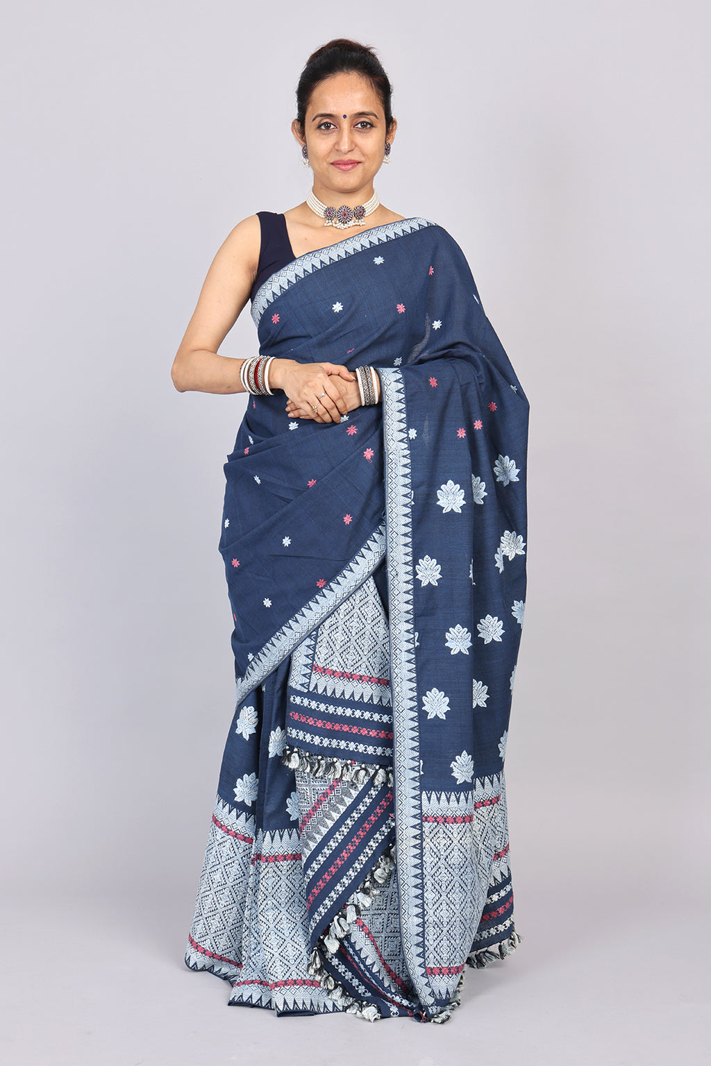 Kanaklata Indigo Eri cotton Mekhela sador